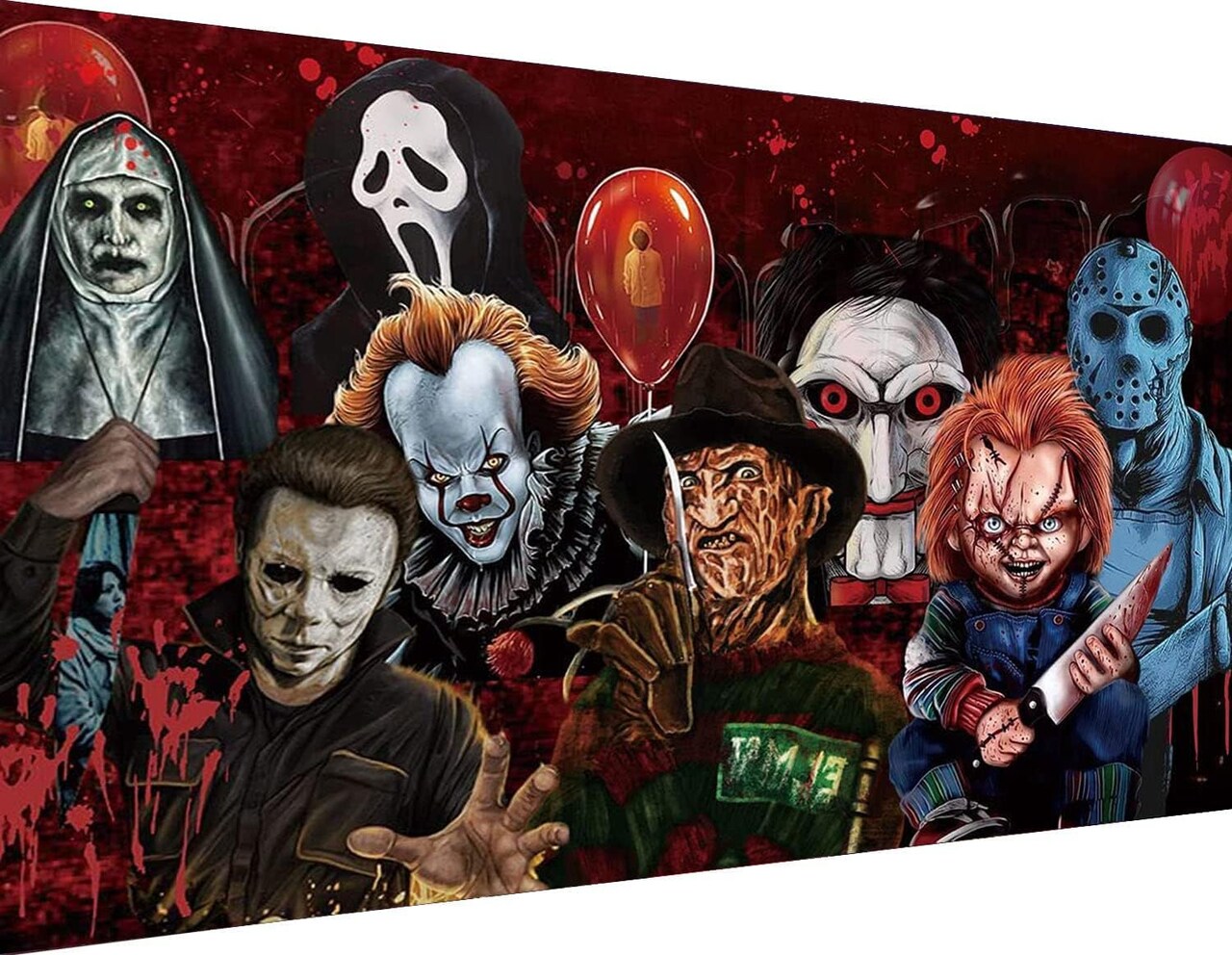 Halloween Diamond Painting Kit for Adults – 5D Full Round Clown Design, Large Dots DIY Diamond Art for Beginners, 27.5” x 15”, Home Wall Decor